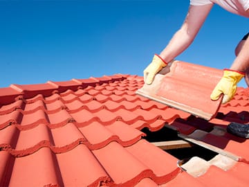 Tile roof repair.